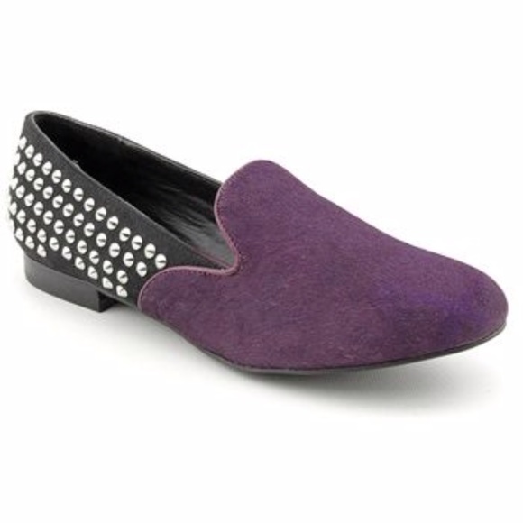 Kelsi Dagger Francie Calf Hair Studded Loafer Flat - Picture 2 of 10